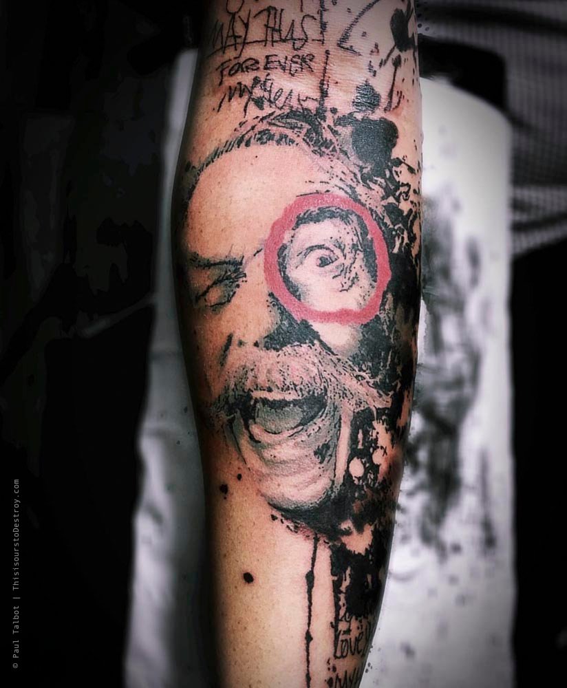 Paul Talbot Tattoo Art Graphic Collage Tattoo by Paul Talbot at Modern Electric near Birmingham UK