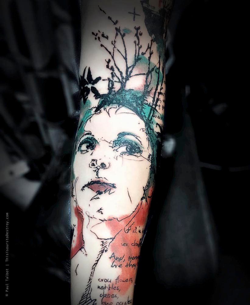 Paul Talbot Tattoo Art Graphic Collage Tattoo by Paul Talbot at Modern Electric near Birmingham UK