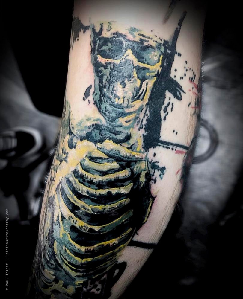 Paul Talbot Tattoo Art Graphic Collage Tattoo by Paul Talbot at Modern Electric near Birmingham UK