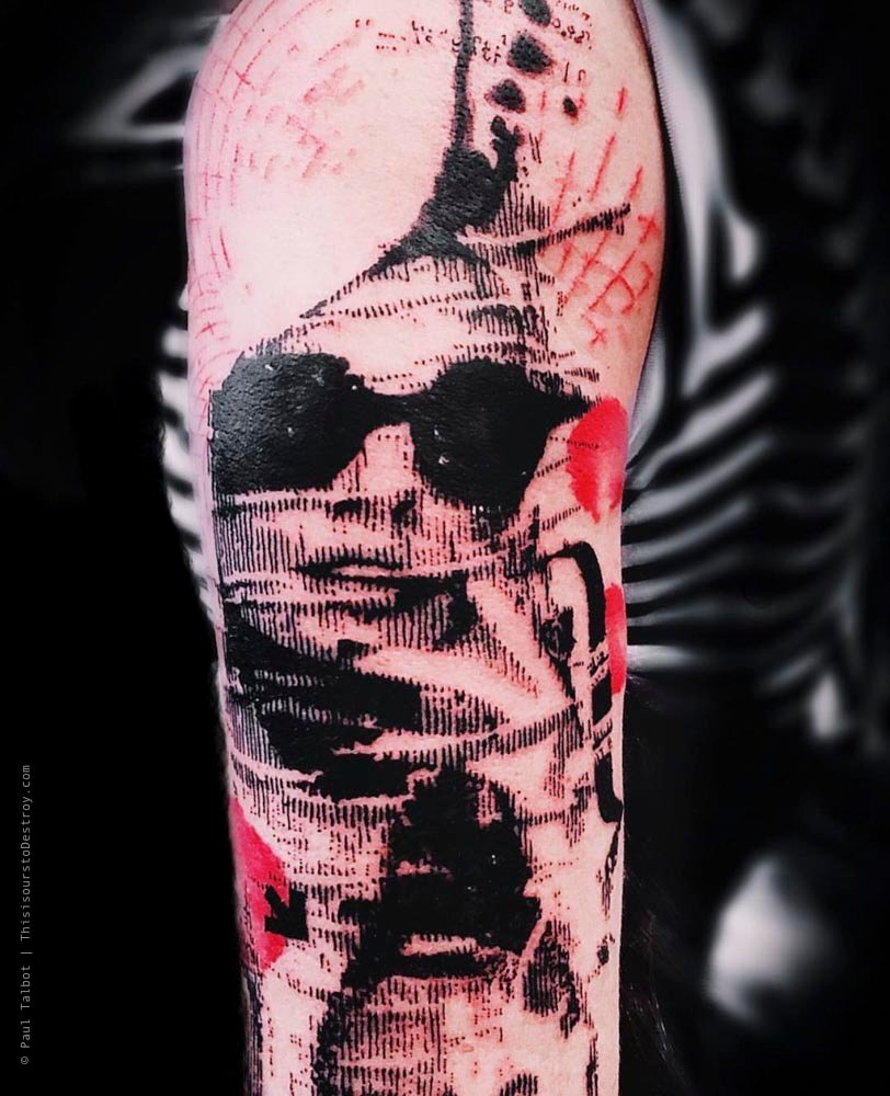Paul Talbot Tattoo Art Graphic Collage Tattoo by Paul Talbot at Modern Electric near Birmingham UK