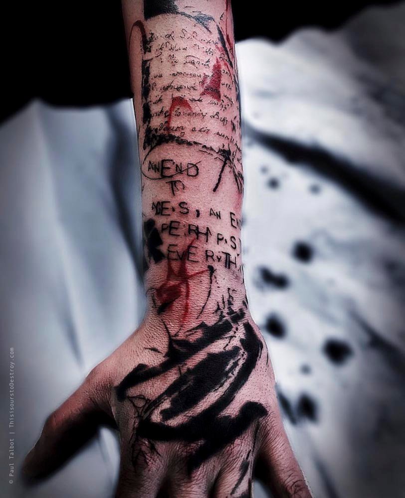 Paul Talbot Tattoo Art Graphic Collage Tattoo by Paul Talbot at Modern Electric near Birmingham UK