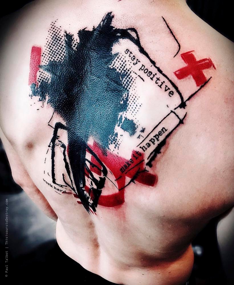 Paul Talbot Tattoo Art Graphic Collage Tattoo by Paul Talbot at Modern Electric near Birmingham UK