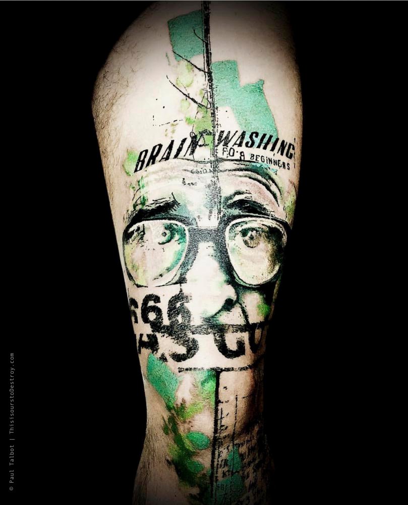 Paul Talbot Tattoo Art Graphic Collage Tattoo by Paul Talbot at Modern Electric near Birmingham UK