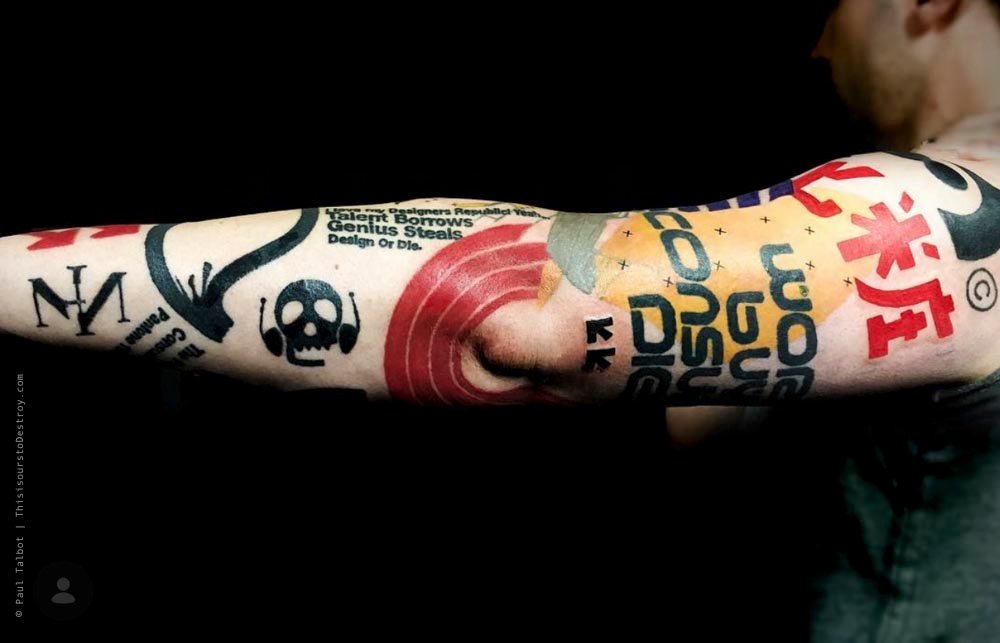 Paul Talbot Tattoo Art Graphic Collage Tattoo by Paul Talbot at Modern Electric near Birmingham UK